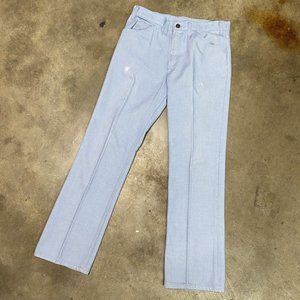 Vintage 60s Levi's 517 Sta-Prest Pants Size 31x30 Big E Black Tab Light Blue